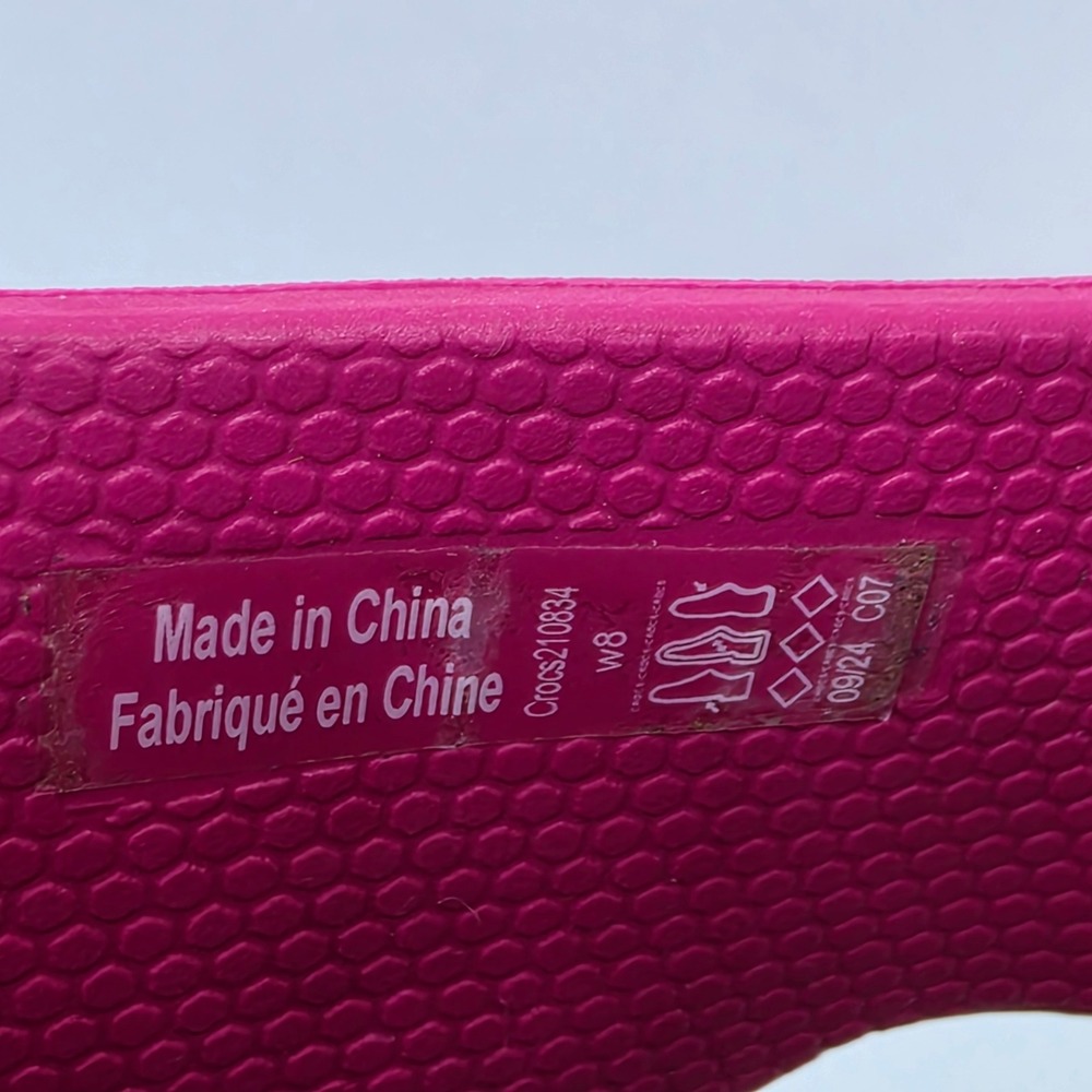 Crocs Getaway Platform Sandals Pink Burgundy Asymmetrical Straps 210834 Womens 8 - Picture 6 of 10